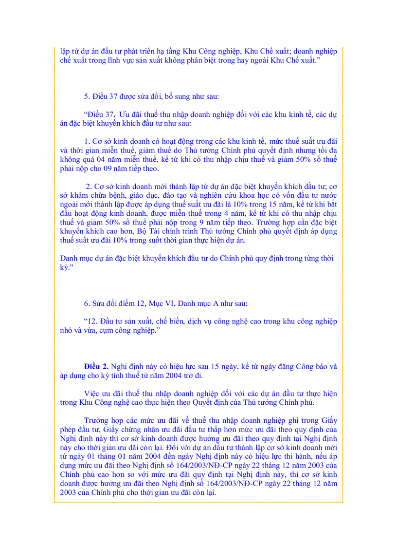 image for page Bổ sung một số điều Nghị định số 164 2003 NĐ CP ngày 22 tháng 12 năm 2003 của Chính phủ quy định chi tiết thi hành Luật Thuế thu nhập doanh nghiệp