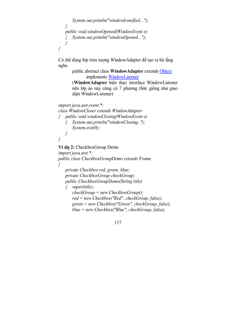 image for page Các đối tượng khung chứa Container