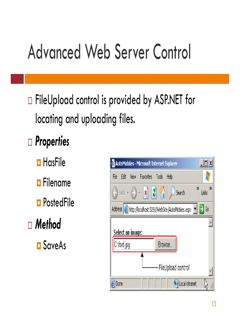 image for page Session 4 More Web Server Controls