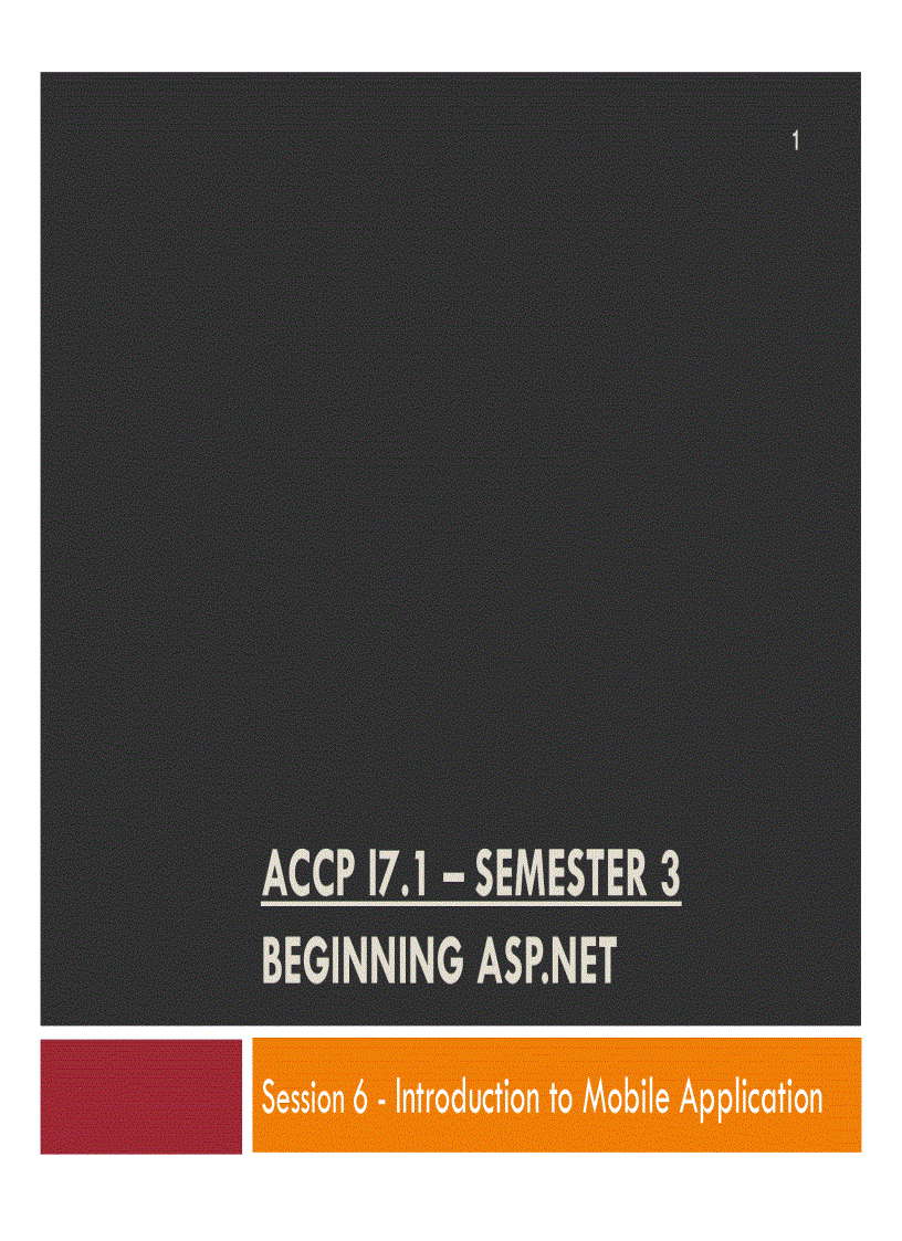 image for page Session 6 Introduction to Mobile Application