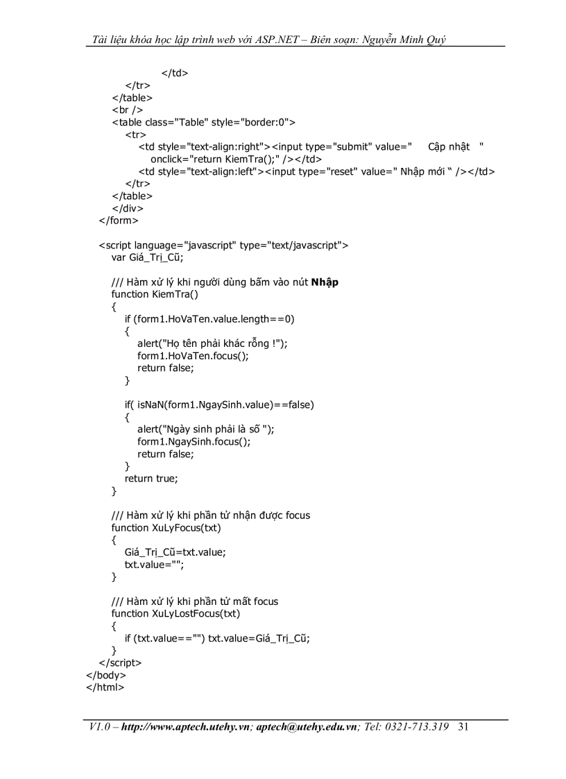 image for page Lập trình web với ASP NET