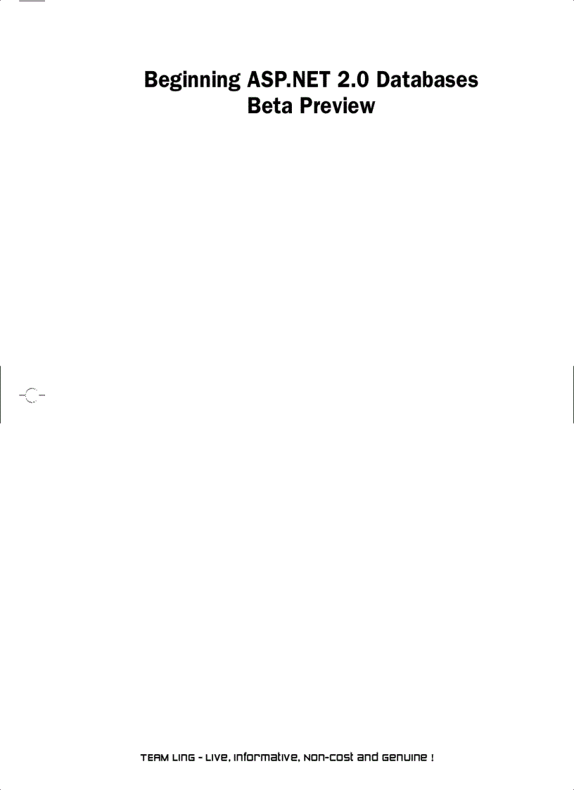 image for page Beginning ASP NET 2 0 Databases Beta Preview
