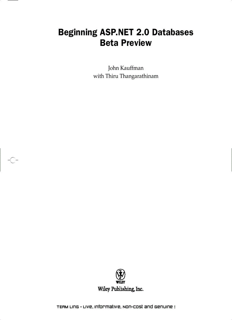 image for page Beginning ASP NET 2 0 Databases Beta Preview