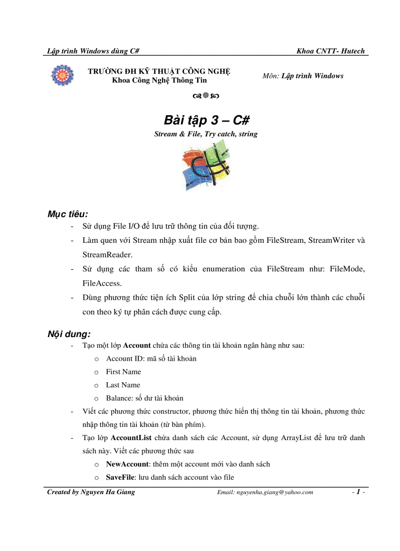 image for page Bài tập 3 C Stream File Try catch string