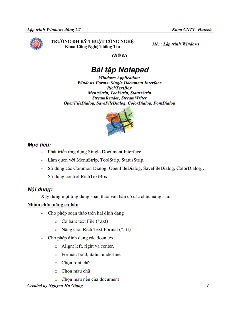 image for page Bài tập Notepad