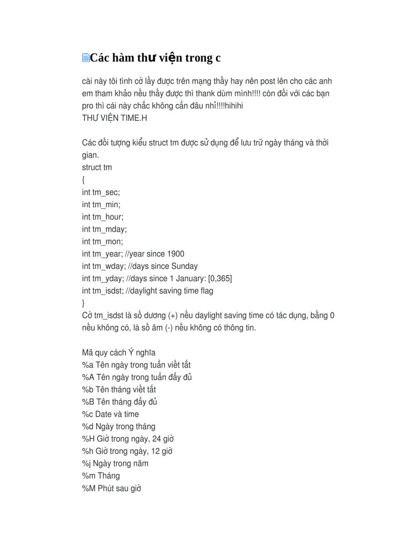 image for page Các hàm thư viện trong c