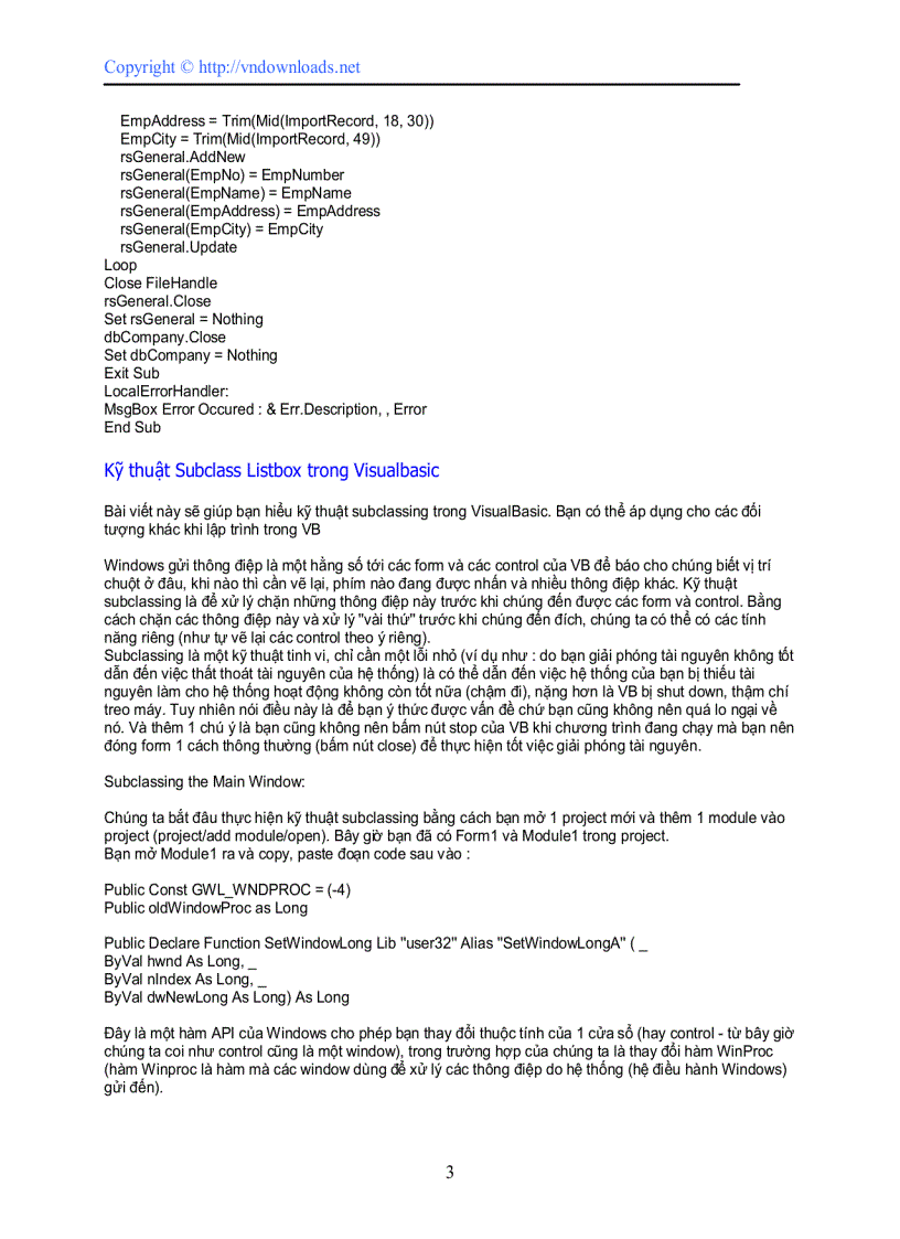 image for page Export và Import ra tập tin text từ Access VB