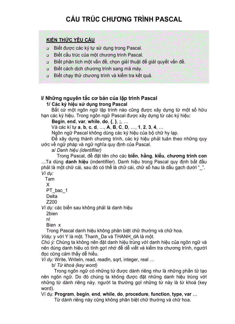 image for page Giới thiệu chương trình pascal