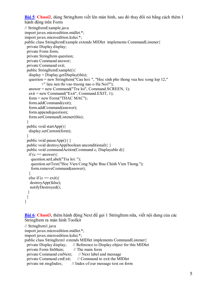 image for page Hệ thống bài tập j2me
