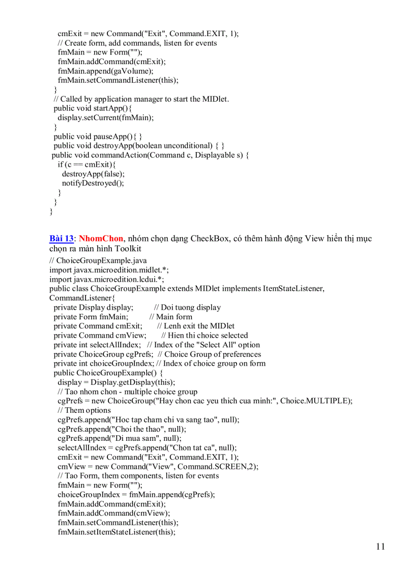 image for page Hệ thống bài tập j2me
