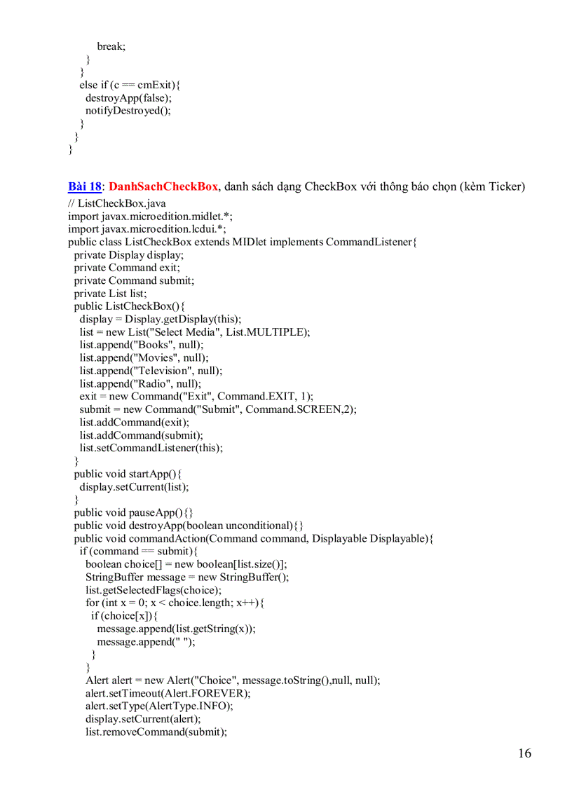 image for page Hệ thống bài tập j2me