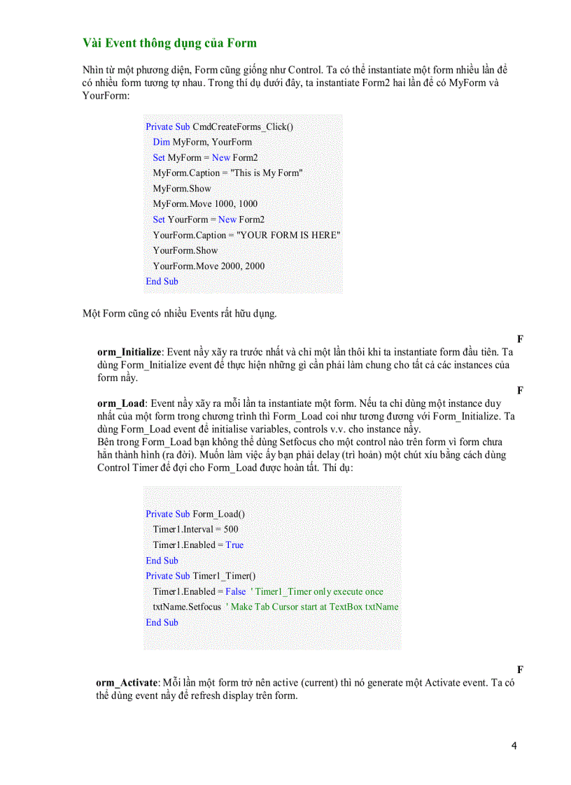 image for page Form và các Controls thông thường