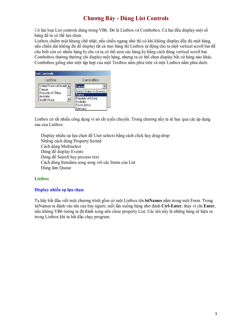 image for page Dùng List Controls
