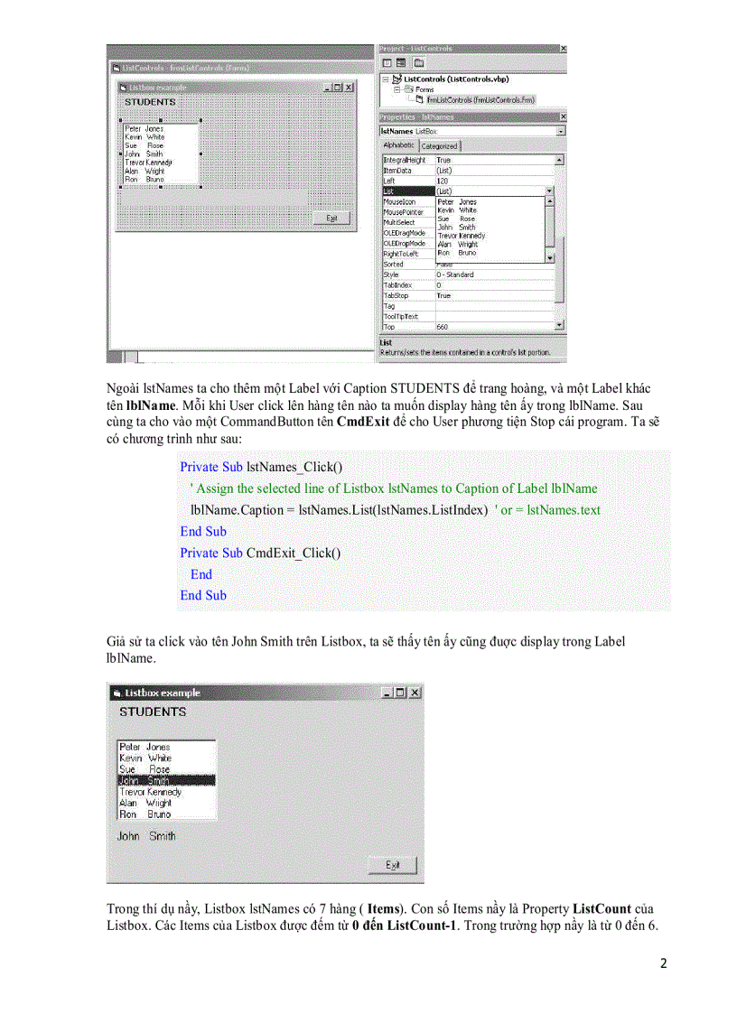 image for page Dùng List Controls