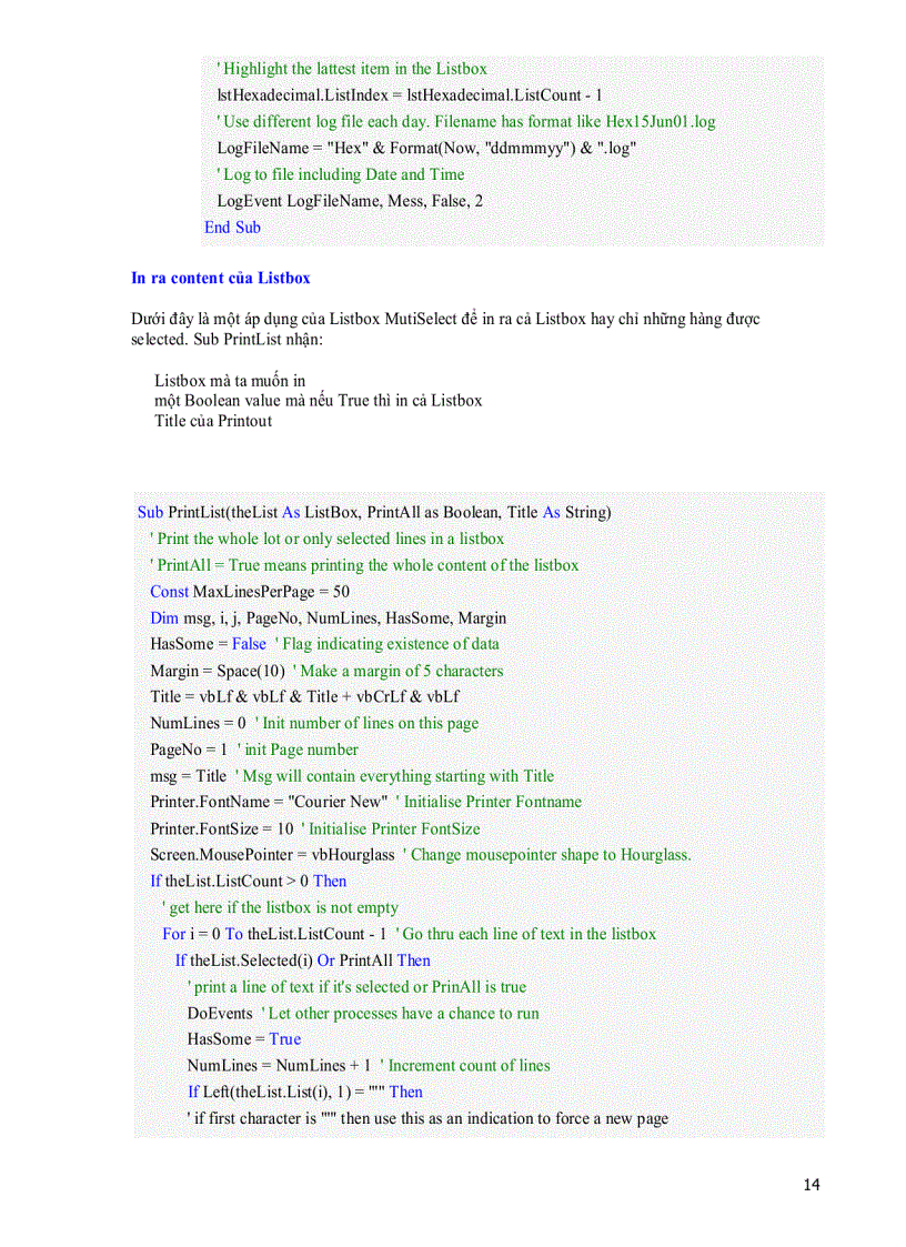 image for page Dùng List Controls