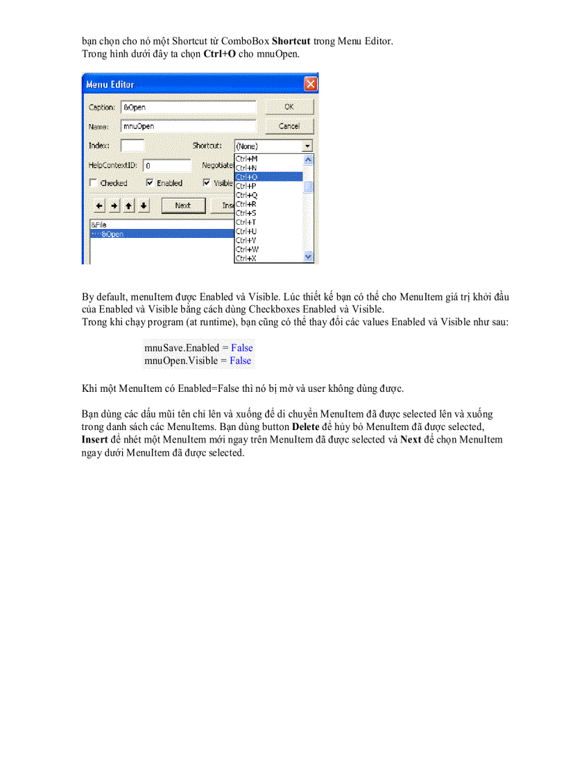 image for page Dùng Menu