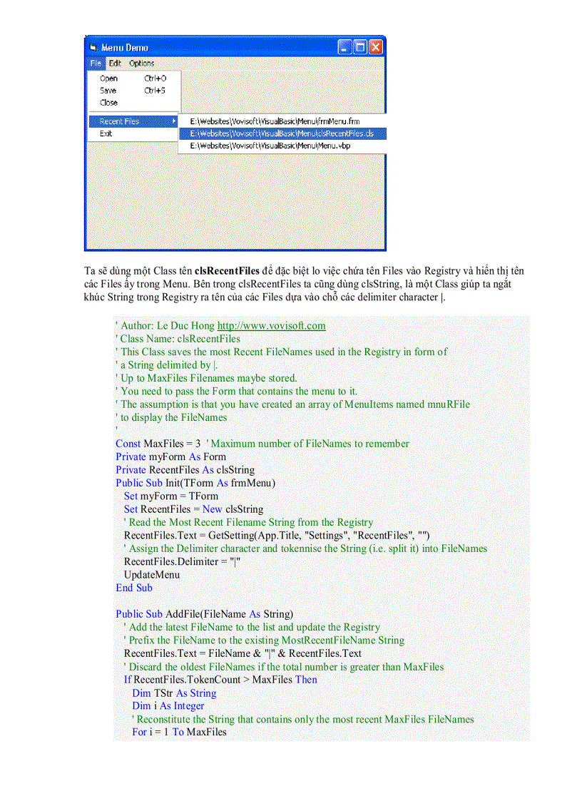 image for page Dùng Menu