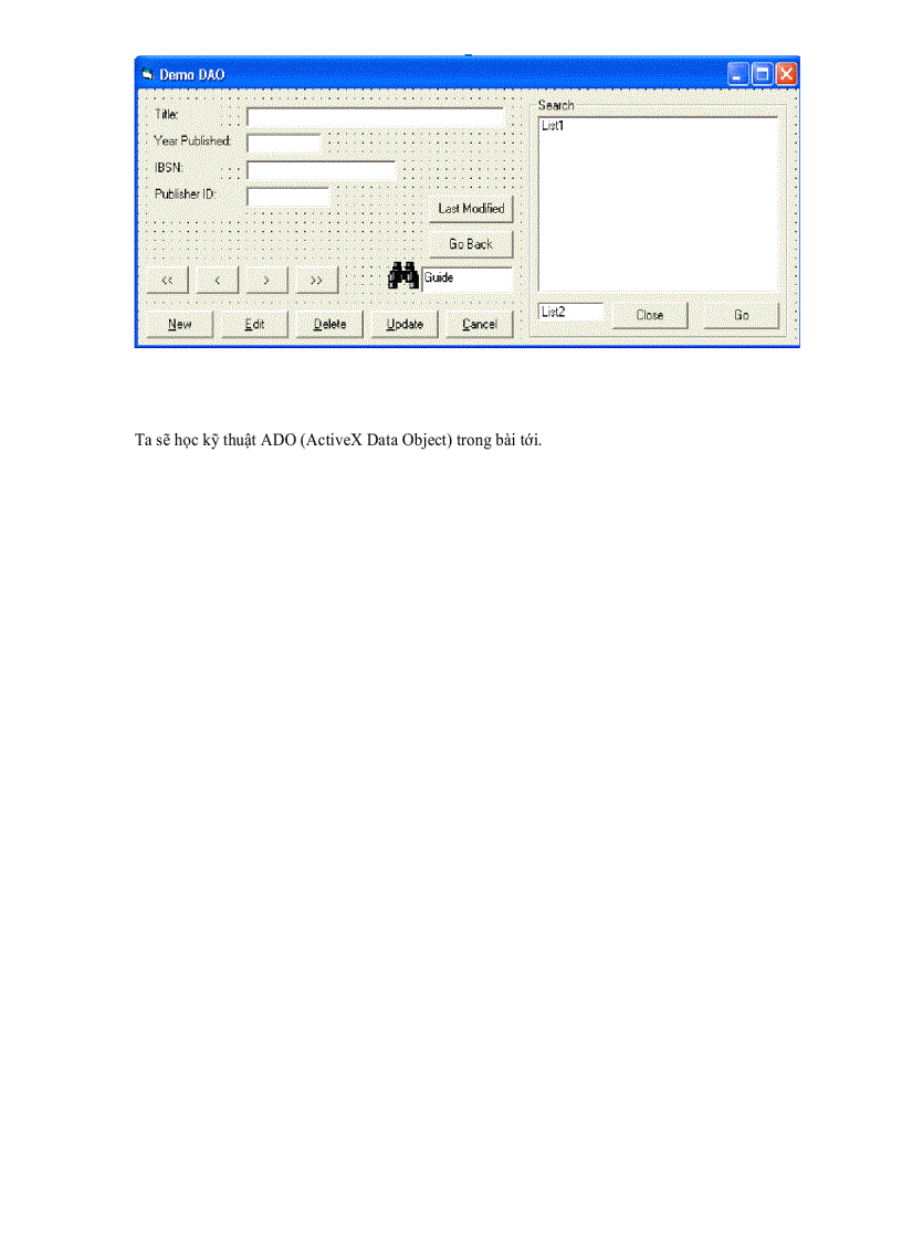 image for page Lập trình với kỹ thuật DAO