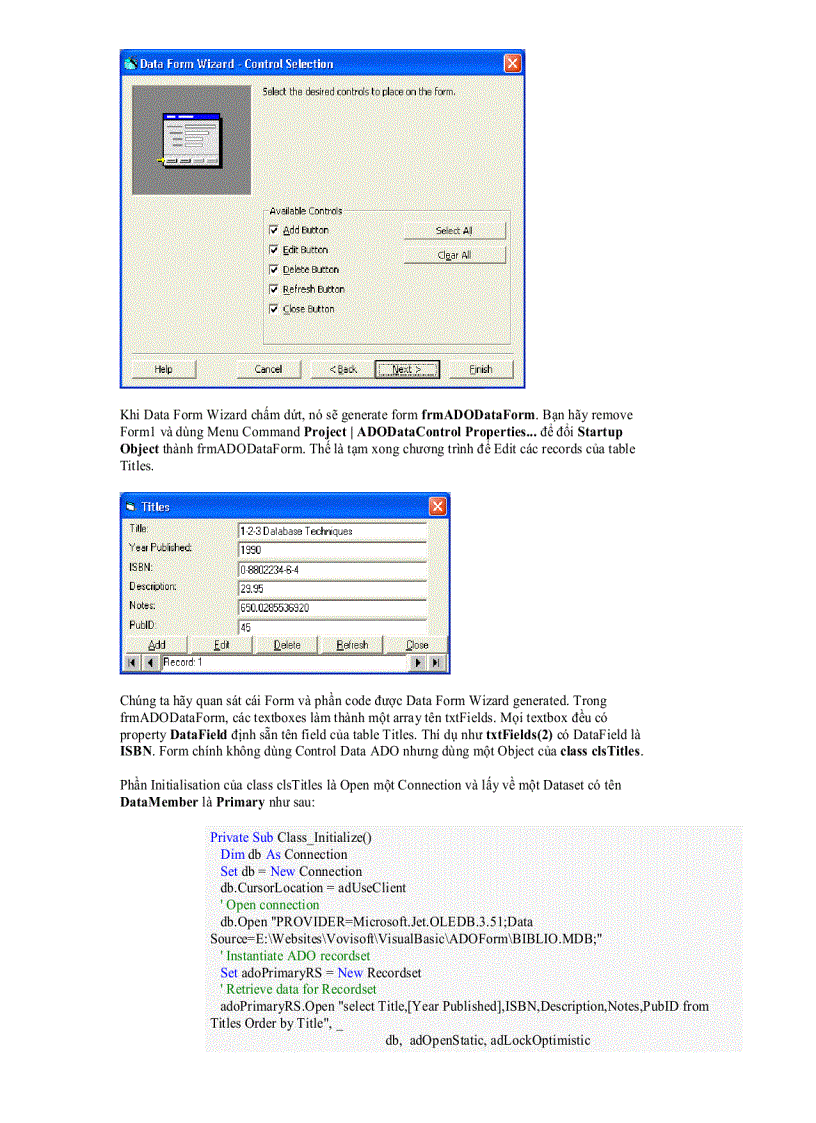 image for page Lập trình với ADO phần I