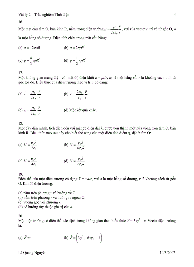 image for page Trắc nghiệm Tĩnh điện