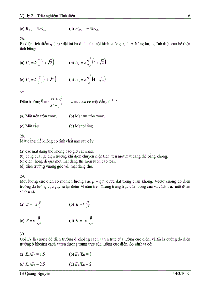 image for page Trắc nghiệm Tĩnh điện