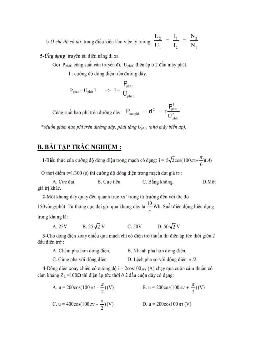 image for page Dòng điện xoay chiều
