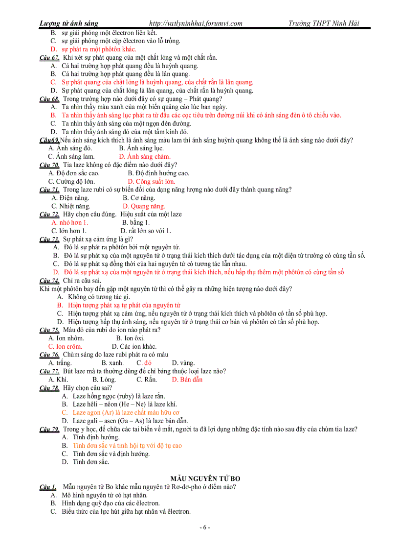 image for page Lượng tử ánh sáng bài tập trắc nghiệm
