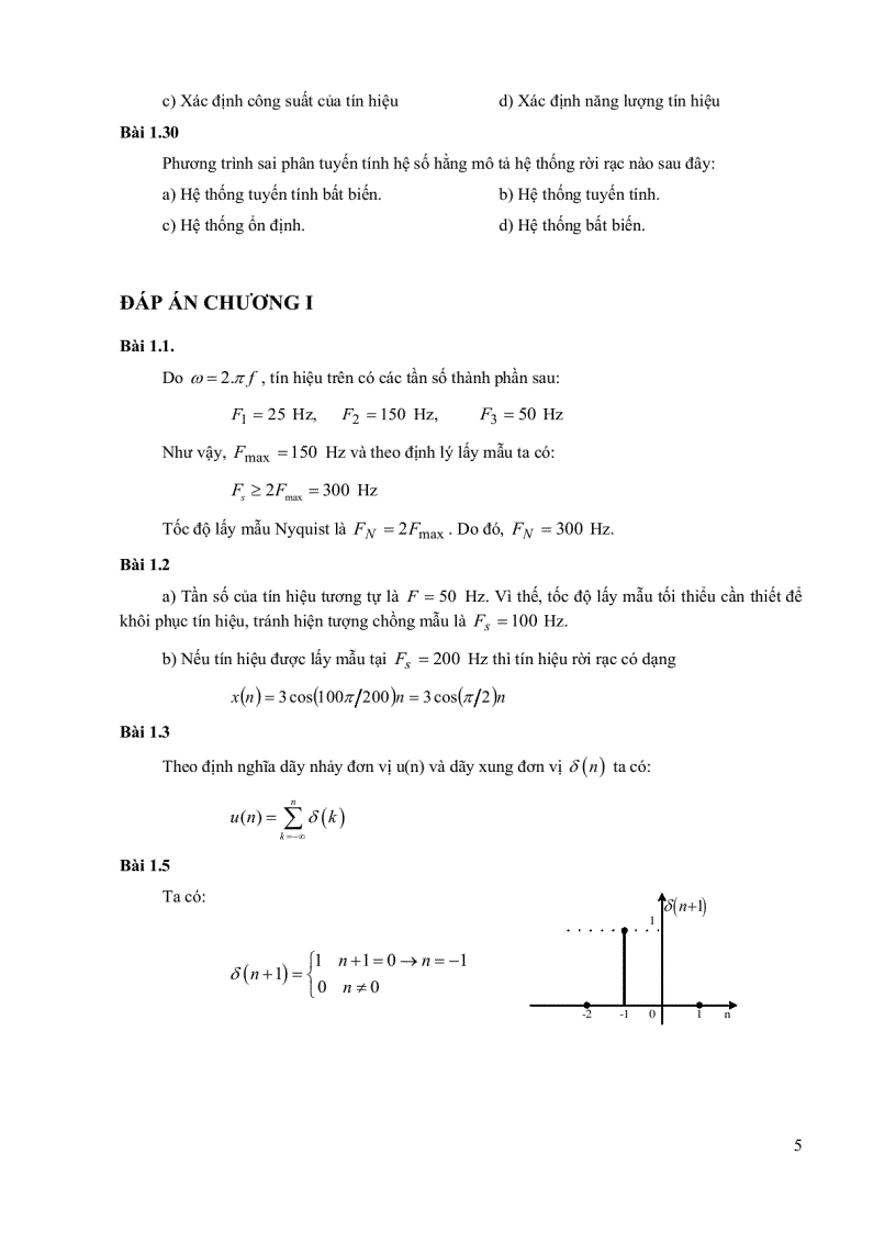 image for page Câu hỏi đáp án và hướng dẫn giải môn Xử lý tín hiệu số