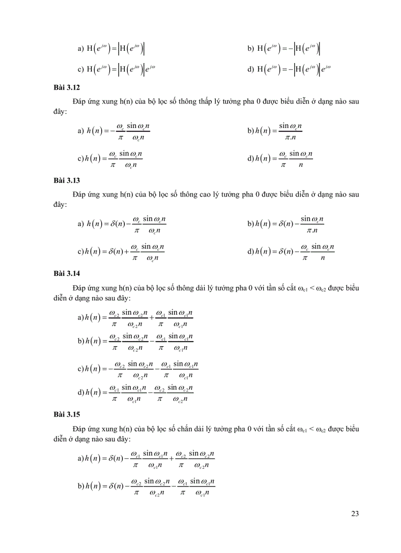 image for page Câu hỏi đáp án và hướng dẫn giải môn Xử lý tín hiệu số