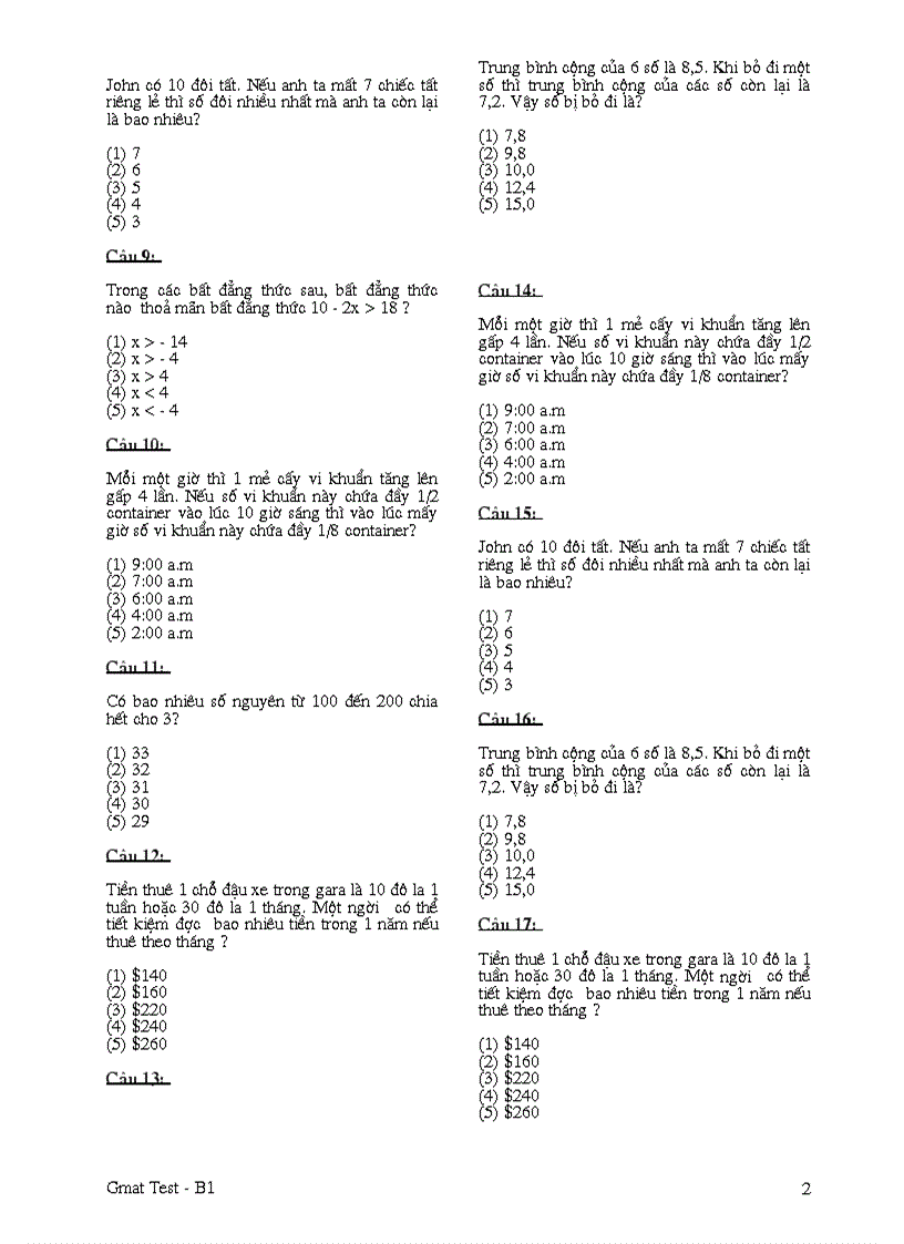 image for page Đề thi GMAT test B1 Problem Solving FPT có đáp án