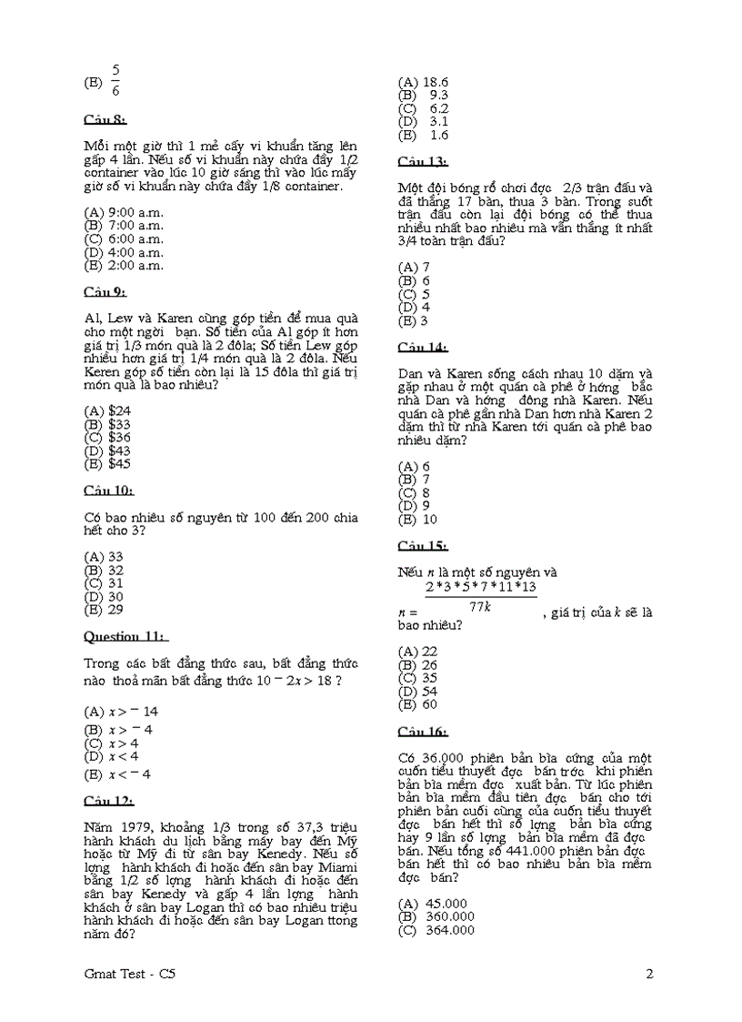 image for page Đề thi GMAT test C4 Problem Solving FPT