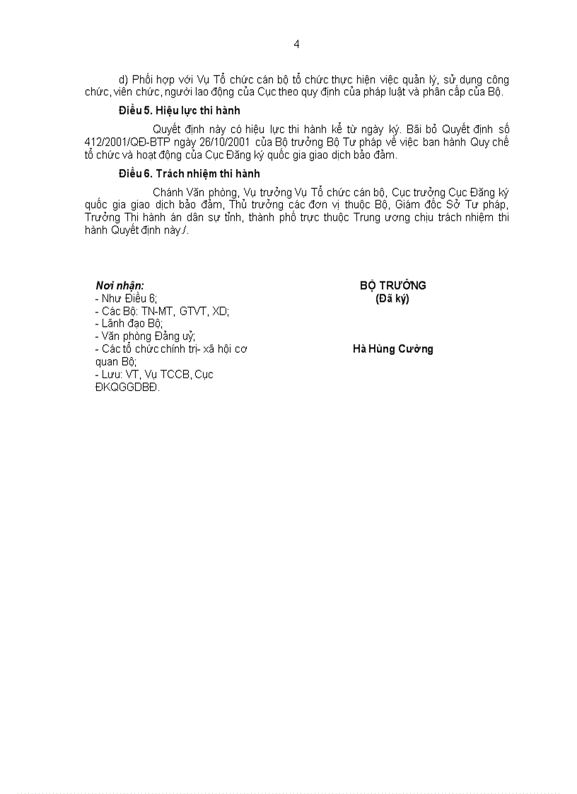 image for page Quy định chức năng nhiệm vụ quyền hạn và cơ cấu tổ chức của Cục Đăng ký quốc gia giao dịch bảo đảm