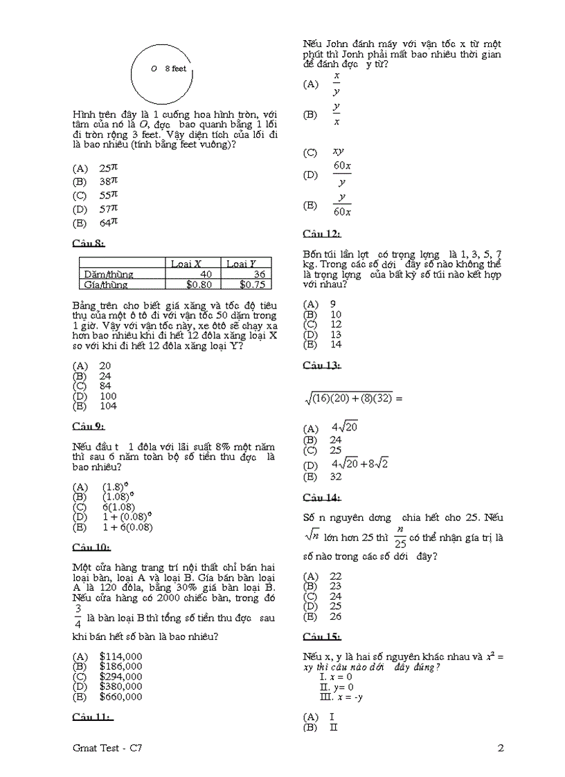 image for page Đề thi GMAT test C6 Problem Solving FPT