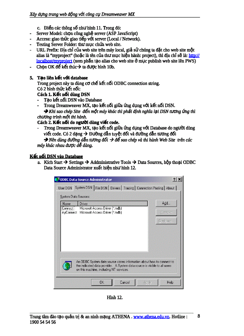 image for page Hướng dẫn xây dựng ứng dụng web với macromedia dreamweaver mx