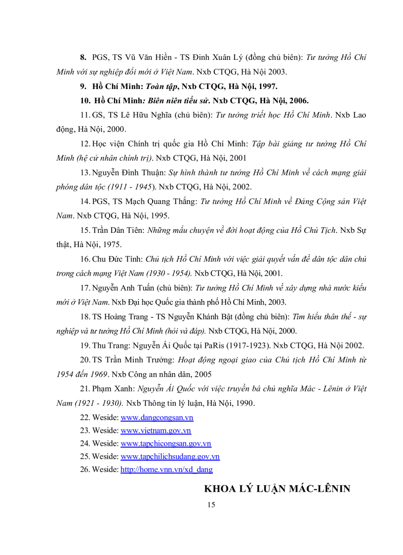 image for page Chương trình môn học tư tưởng hồ chí minh