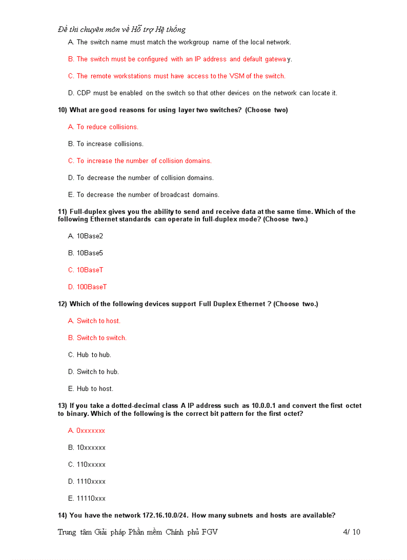 image for page Đề kiểm tra chuyên môn về hỗ trợ hệ thống FPT