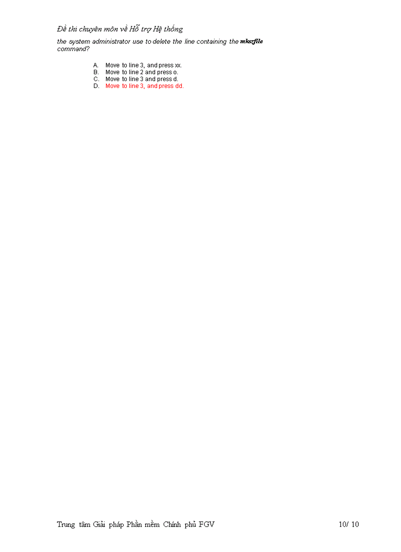 image for page Đề kiểm tra chuyên môn về hỗ trợ hệ thống FPT