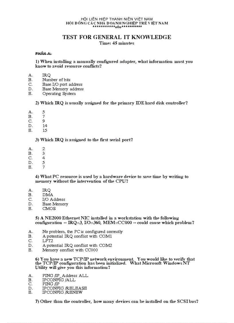 image for page Test for general it knowledge