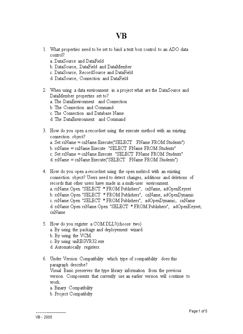 image for page Đề thi lập trình Visual basic 2005