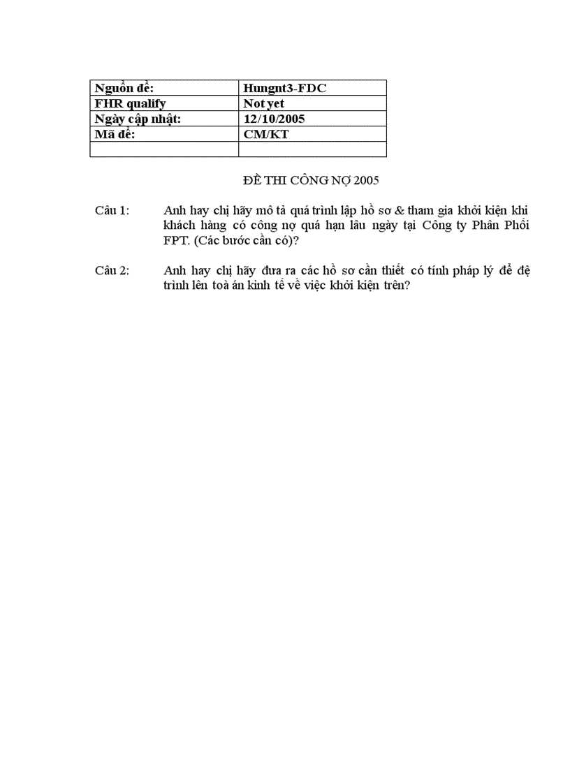 image for page Đề thi công nợ 2005
