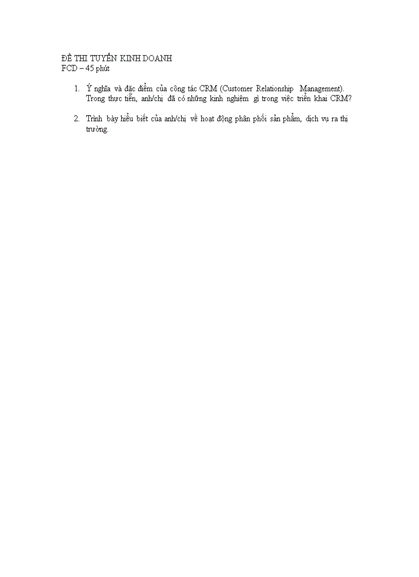 image for page Đề thi tuyển nhân viên kinh doanh FPT