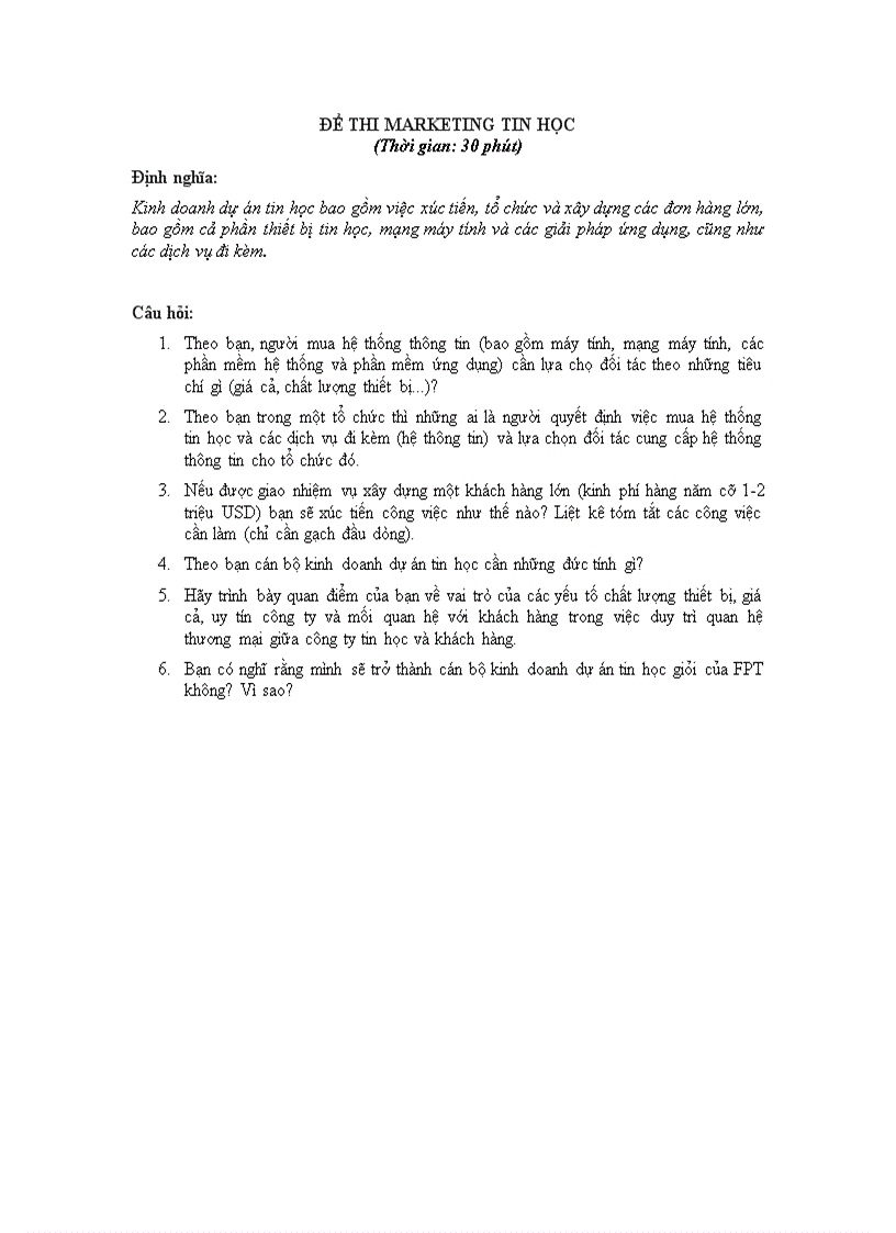 image for page Đề thi nhân viên kinh doanh CNTT