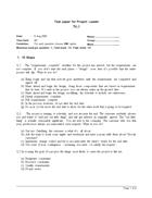 Test paper for Project Leader