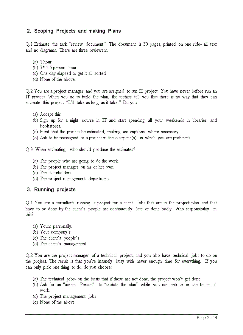 image for page Test paper for Project Leader