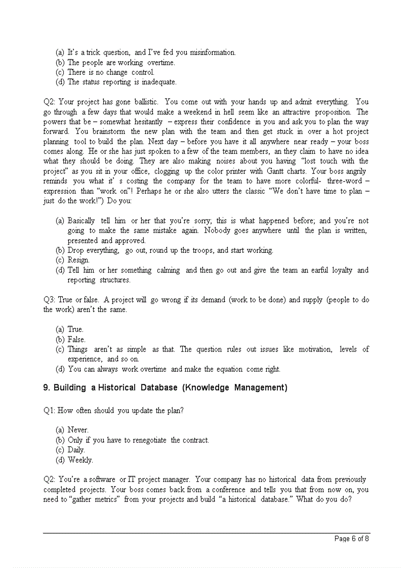 image for page Test paper for Project Leader