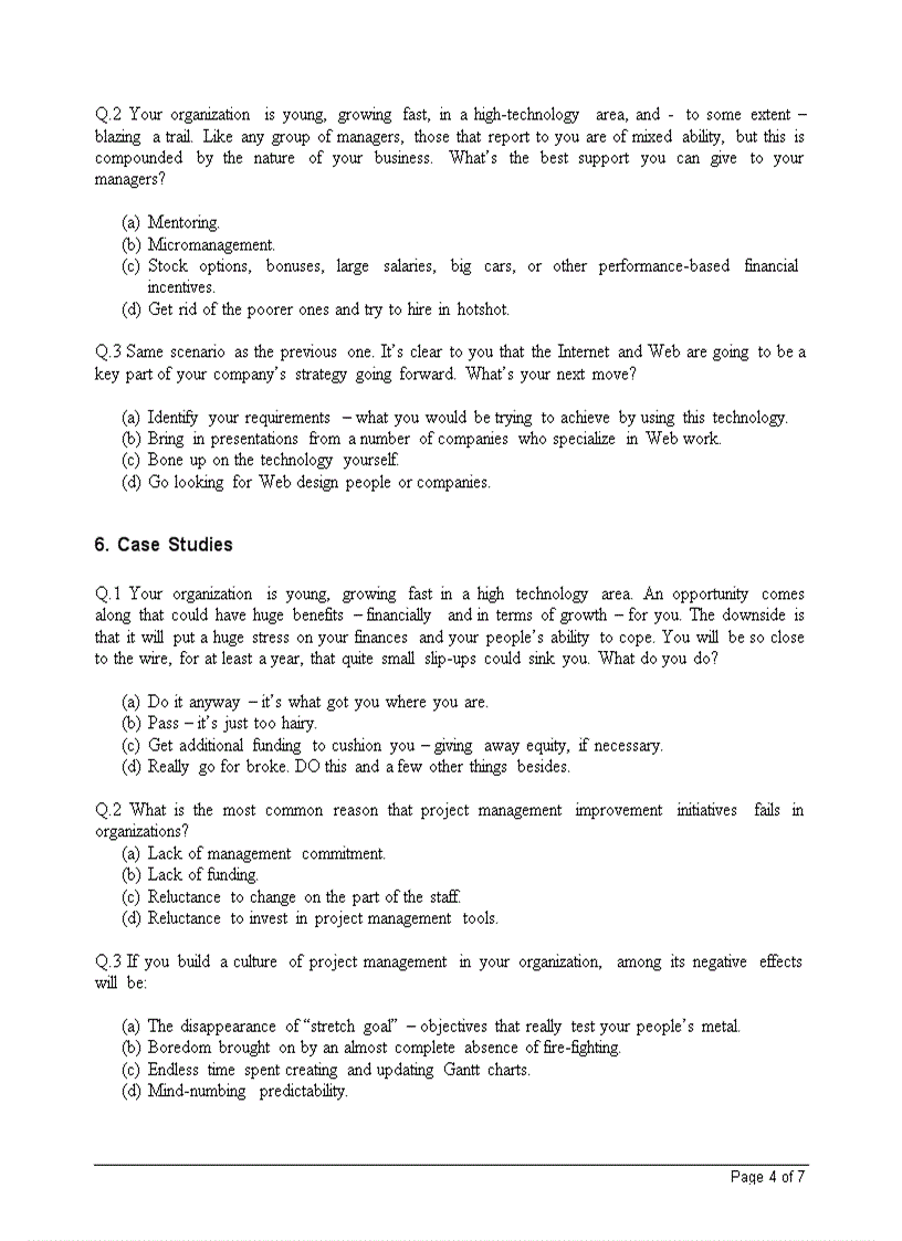 image for page Test paper for Project Leader No 2