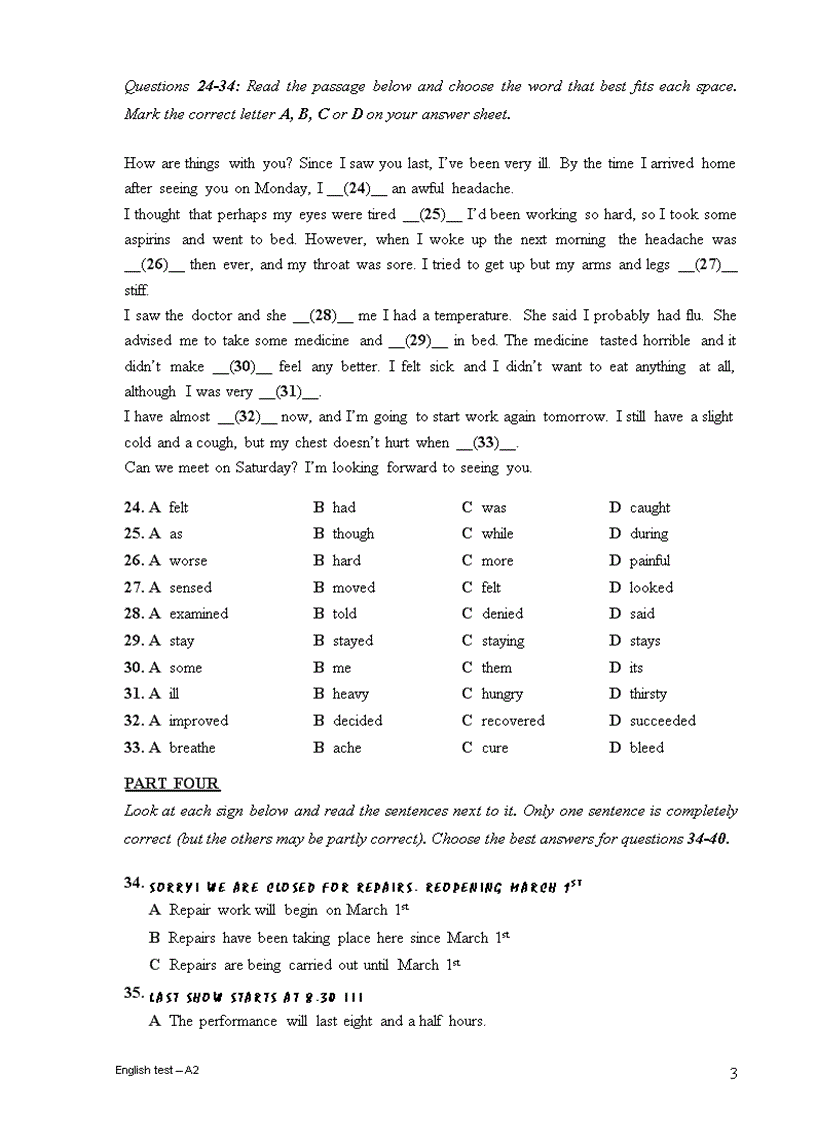 image for page Đề thi Anh A 2 FPT có đáp án