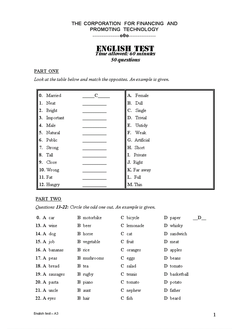 image for page Đề thi Anh A 3 FPT có đáp án