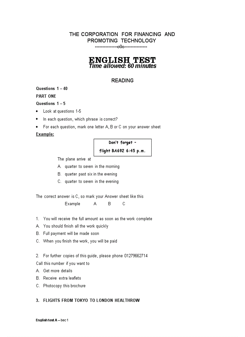 image for page Đề thi Anh A FPT