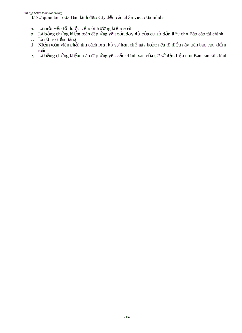 image for page Bài tập tổng quan về kiểm toán